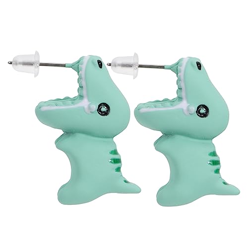 TOPPERFUN Dino Ohrstecker Damen Kreative Tierform Ohrringe Lustige Geschenkidee für Frauen und Mädchen Alltagsschmuck Trendiger Ohrschmuck in Grün von TOPPERFUN
