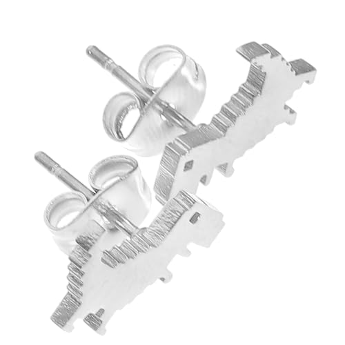 TOPPERFUN Dinosaurier Ohrstecker für Damen Süße Mini Tierohrringe Stahlfarbe für Alltag Geburtstage und Besondere Anlässe Leicht und zu Tragen von TOPPERFUN