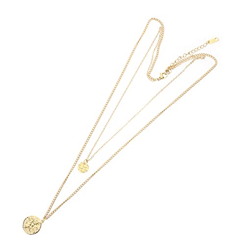 TOPPERFUN Doppellagige Halskette für Damen Mehrreihige Kette mit Anhänger Trendiger Halsschmuck Dekorative Schlüsselbeinkette Halsschmuck für Verschiedene Anlässe von TOPPERFUN