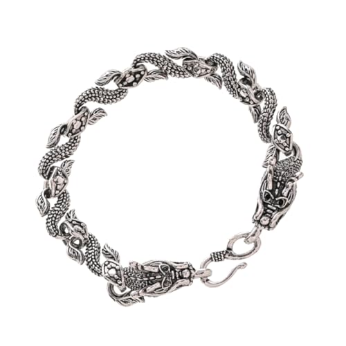 TOPPERFUN Doppeltes Drachenkopf Armband Herren Schmuck aus Hochwertiger Legierung Modisches Herrenarmband Männlicher Stilvolles Accessoire für Männer und Jugendliche von TOPPERFUN