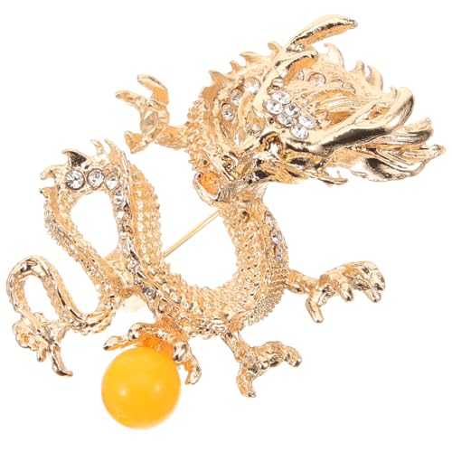 TOPPERFUN Drache Brosche Retro Anstecknadel für Kleidung und Hut Stilvolle Unisex Dragon Pin mit Detailreichem Design Robustes Accessoire für Anzug und Mantel von TOPPERFUN