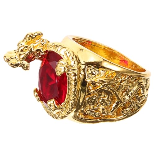 TOPPERFUN Drachenring Für Männer Stilvoller Herrenring Mit Edelstein Langlebiges Schmuckstück Leicht Zu Kombinieren Für Verschiedene Anlässe von TOPPERFUN