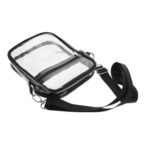 TOPPERFUN Durchsichtige PVC Umhängetasche mit Reißverschluss Damen Handytasche Kosmetiktasche Stadien Zugelassen Verstellbar Kleine Crossbody Geldbörse für Sportveranstaltungen Alltag von TOPPERFUN