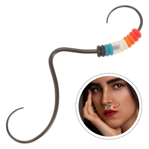 TOPPERFUN Edelstahl Nasenpiercing Ring Schnurrbart Septum Piercing Schmuck Herren und Damen Vielseitig Tragbar Sicherer Sitz Langlebig und Rostfrei Modisches Körperpiercing Zubehör von TOPPERFUN