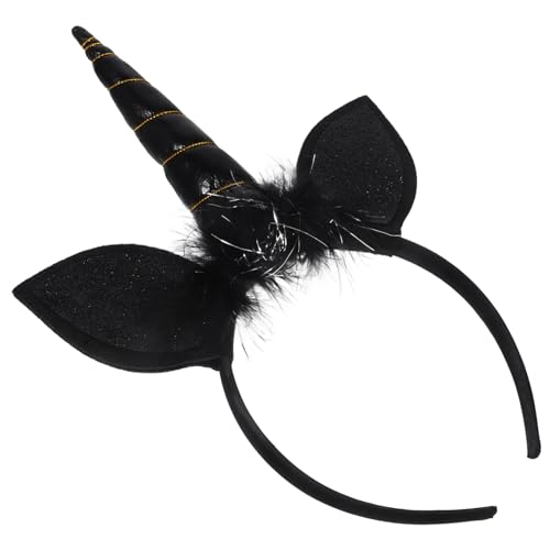 TOPPERFUN Einhorn Haarband Schwarz Party Kopfbedeckung Cosplay Junge Mädchen Haarreifen Kopfschmuck Accessoire Dekor Foto Requisit von TOPPERFUN