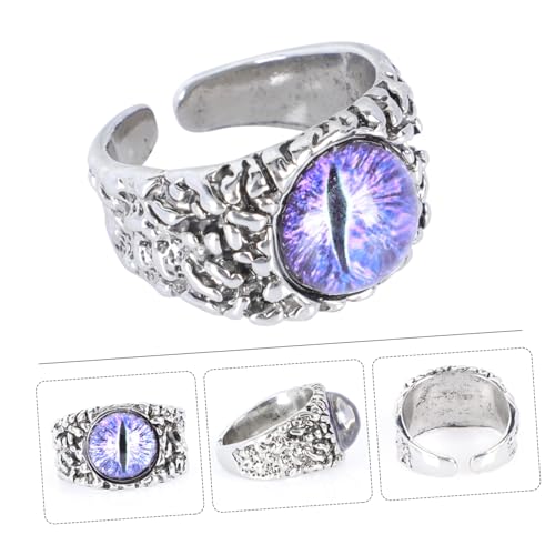 TOPPERFUN Einstellbarer Evil Eyeball Ring aus Hochwertigem Eisen Vintage Design Unisex Schmuck für Damen und Herren Auffälliges Statement für Partys Alltag Hochzeit und Besondere Anlässe von TOPPERFUN