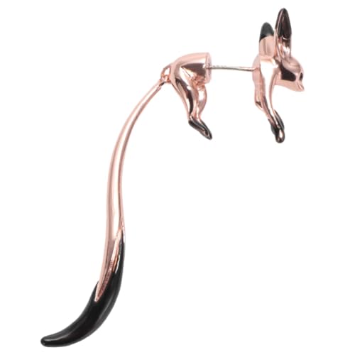 TOPPERFUN Einzelner Rosa Goldfarbener Emaille Fuchsohrring Damen Ohrhänger Modisch Leichter Ohrschmuck für Frauen von TOPPERFUN