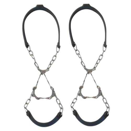 TOPPERFUN Eisspikes Schuhketten 2 Stück Anti Rutsch Spikes für Schuhe Stiefel Metall Outdoor Wandern Eisangeln Schnee Robuste Stiefelketten für Männer Damen Rutschfest Tragbar von TOPPERFUN