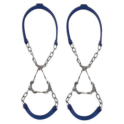 TOPPERFUN Eisspikes Schuhketten 2 Stück Anti Rutsch Spikes für Stiefel und Wanderschuhe aus Metall und Silikon Geeignet für Damen und Herren zum Wandern Joggen Bergsteigen Eisangeln von TOPPERFUN