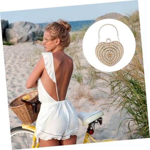 TOPPERFUN Elegante Abendtasche Damen Herzförmige Clutch mit Strassbesatz Kleine Banquet Bag für Dinner Party Gold von TOPPERFUN