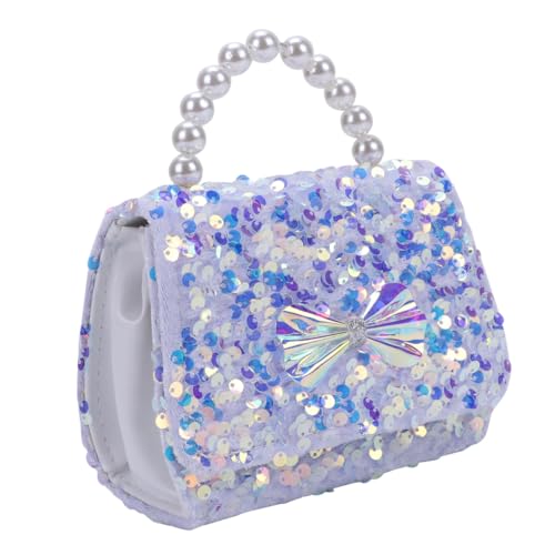 TOPPERFUN Elegante Glitzer handtasche mit Pailletten und Perlen Kleine Crossbody Clutch tasche für Frauen Weiße Umhängetasche mit Schleifen design für Partys und Hochzeit Großes von TOPPERFUN