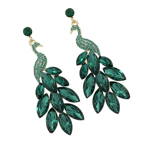 TOPPERFUN Elegante Pfauen Ohrringe Damen Glitzer Ohrhänger mit Ethno Design Leicht und Komfortabel für Alltag Party und Besondere Anlässe Modisch und Einzigartig im Stil von TOPPERFUN