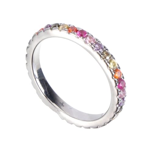 TOPPERFUN Eleganter Weißgold Plattierter Paarring mit Zirkonia Modischer Verlobungs Versprechensring für Damen und Herren Feine Verarbeitung Leichtes Komfortables Design für Besondere von TOPPERFUN