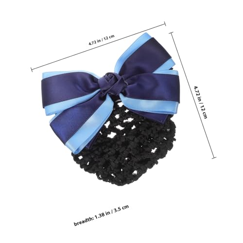 TOPPERFUN Elegantes Haarnetz mit Schleifen design für Damen Vielseitiges Haarschmuck accessoire Robustes Material Leichtes Praktisches Stylingzubehör für Beruf und Alltag Dunkelblau mit von TOPPERFUN