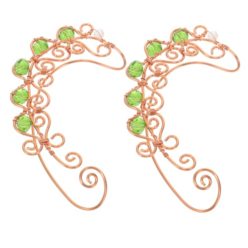 TOPPERFUN Elfen Ohrclips Damen Ohrmanschetten Ohrlochfrei Handgefertigt Elegant Fee Schmuck für Frauen Mädchen Festival Cosplay Party von TOPPERFUN