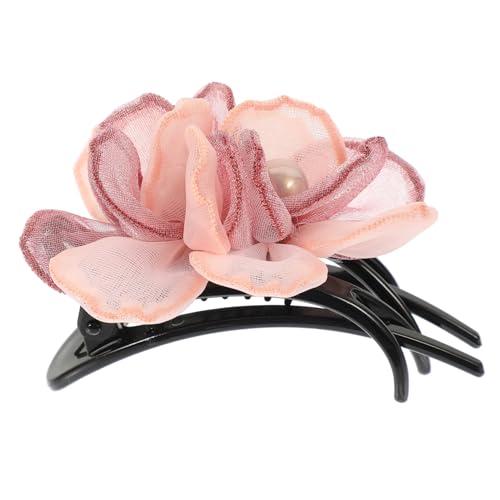 TOPPERFUN Entenbill Haarspange mit Seidenblumen Haarklammer aus Robustem Kunststoff Geeignet für Dickes und Dünnes Haar Modisches Damen Accessoire für Vielseitiges Styling von TOPPERFUN