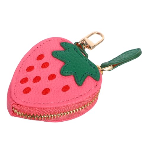 TOPPERFUN Erdbeer Geldbörse Mini Geldbörse In Erdbeerform Für Damen – Süße Münzbörse Pu Mit Schlüsselanhänger Und Reißverschluss Verwalten Von Kleingeld Und Kleinen Utensilien von TOPPERFUN