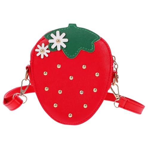 TOPPERFUN Erdbeer Umhängetasche Für Kinder Verstellbar Weiches Material Modische Geldbörse Für Partys Und Ausflüge von TOPPERFUN
