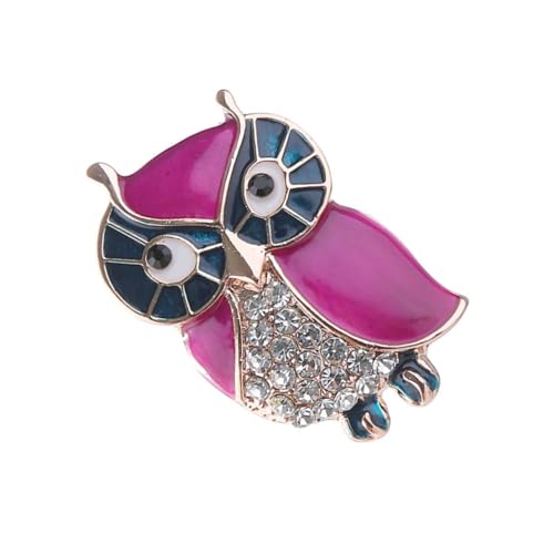 TOPPERFUN Eulen brosche Rosegold Legierung mit Strassbesatz Kreative Cartoon form Modische Anstecknadel für Damen Geeignet Shirt Pin und für Frauen zu Festen und Alltag von TOPPERFUN