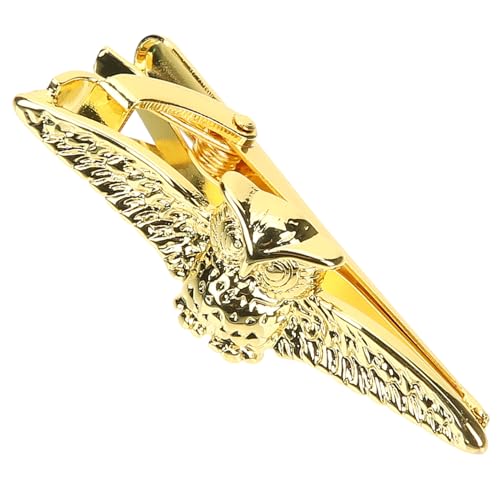 TOPPERFUN Eulenkrawatten Clip für Herren Goldfarbener Krawattenhalter im Klassischen Stil Elegantes Anzugzubehör für Formelle Anlässe Einfach zu Bedienen und Schont Ihre Krawatten von TOPPERFUN