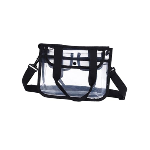 TOPPERFUN Eva Transparente Umhängetasche Schwarz Leichte Damen Handtasche für Strand Reisen Schule und Konzerte Stilvolle Crossbody Bag für Frauen von TOPPERFUN