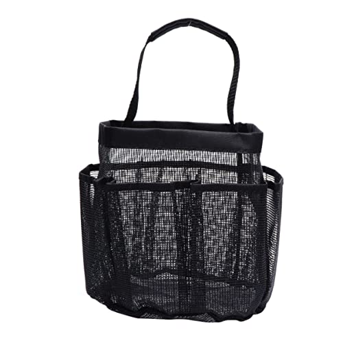TOPPERFUN Fach Oxford Netz Aufbewahrungstasche Robuste Badezimmer Organizer Tasche für Toilettenartikel Handtücher Schwarz von TOPPERFUN