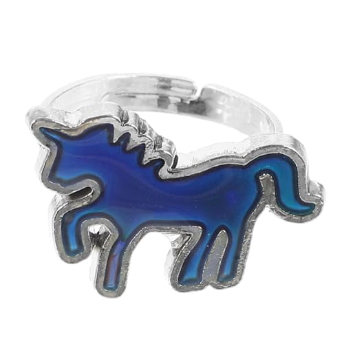 TOPPERFUN Farbwechselnder Einhornring für Frauen und Mädchen Modischer Schmuck mit Einzigartigem Design Temperaturabhängig für Alltag und Besondere Anlässe von TOPPERFUN