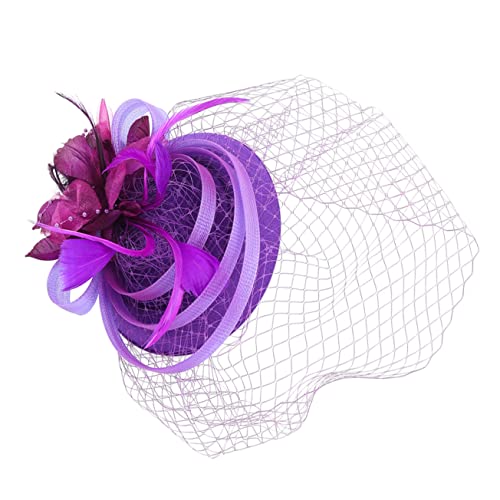 TOPPERFUN Fascinator Kopfschmuck Damen Mesh Haarschmuck mit Abnehmbarem Clip und Stirnband Eleganter Headwear für Tea Party Hochzeit Bankett Modisches Accessoire für Festliche Anlässe von TOPPERFUN