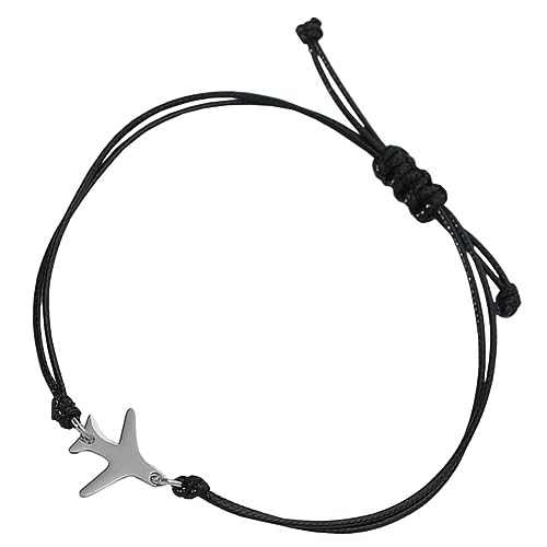 TOPPERFUN Flugzeug Armband für Männer Verstellbares Fadenarmband Geflochtenes Handgelenkseil für Freunde Einfaches Herren Armband von TOPPERFUN