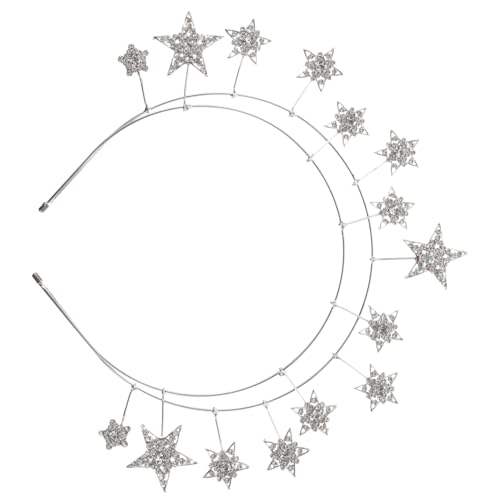 TOPPERFUN Fünfzackiges Stern Kopfschmuck Stirnband aus Fest Sitzendes Haaraccessoire für Hochzeit Geburtstag Party Stilvoller Haarschmuck für Damen und Hochzeitsgäste von TOPPERFUN