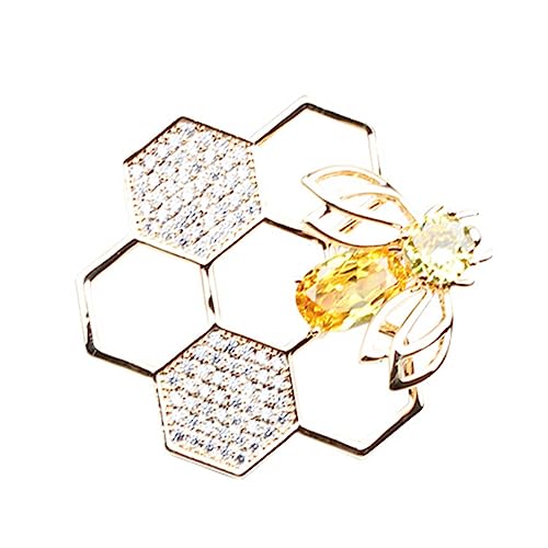 TOPPERFUN Geometrische Honigwaben Brosche für Damen Glänzender Brustpin als Anstecker für Anzüge Kleider und Taschen Stilvolles Kleidung Ornament von TOPPERFUN