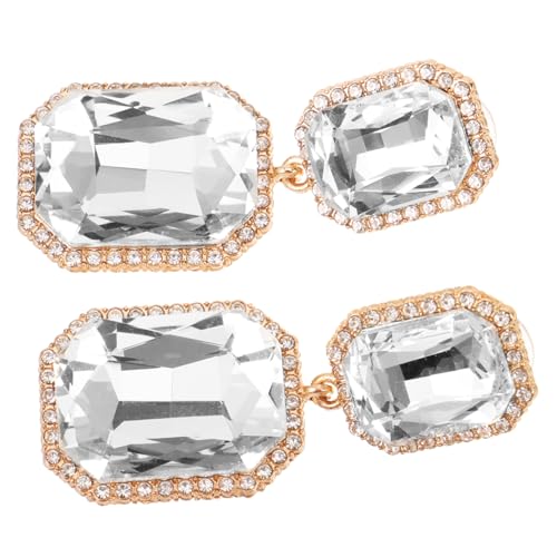 TOPPERFUN Geometrische Ohrringe Damen mit Funkelnden Glassteinen Alloy Legierung Bling Statement Schmuck für Hochzeit Braut und Festliche Anlässe Weiße Ohrhänger TOPPERFUN Geometrische Ohrringe Damen mit Funkelnden Glassteinen Alloy Legierung Bling Statement Schmuck für Hochzeit Braut und Festliche Anlässe Weiße Ohrhänger von TOPPERFUN