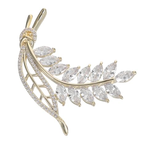 TOPPERFUN Glitzernde Weizenohr Brosche für Damen Zirkonia Blattnadeln für Kleider und Anzüge Symbol für Fülle und Accessoire für Besondere Anlässe und Tägliches Tragen von TOPPERFUN