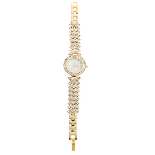 TOPPERFUN Damen Diamantuhr Goldene Strassuhr Armbanduhr für Frauen Minimalistisch Uhr Robuste Legierung mit Glitzer von TOPPERFUN