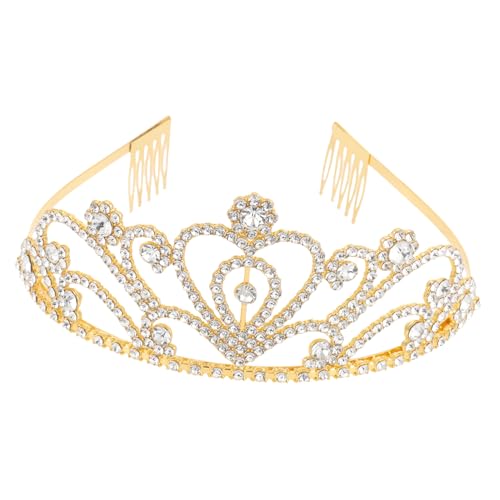 TOPPERFUN Goldene Liebesherz Metallkrone Hochzeit Haarschmuck Schimmernde Braut Tiara Festlicher Kopfschmuck für Damen mit Langlebigem Hautfreundlichem Material TOPPERFUN Goldene Liebesherz Metallkrone Hochzeit Haarschmuck Schimmernde Braut Tiara Festlicher Kopfschmuck für Damen mit Langlebigem Hautfreundlichem Material von TOPPERFUN