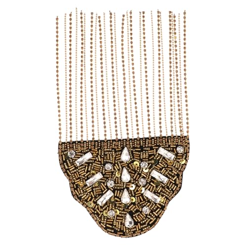 TOPPERFUN Goldene Quasten Schulterklappe mit Strasssteinen Handgefertigtes Broschen Abzeichen für Uniform Epaulette mit Langen Fransen Vielseitiges Accessoire für Kleidung und Taschen TOPPERFUN Goldene Quasten Schulterklappe mit Strasssteinen Handgefertigtes Broschen Abzeichen für Uniform Epaulette mit Langen Fransen Vielseitiges Accessoire für Kleidung und Taschen von TOPPERFUN