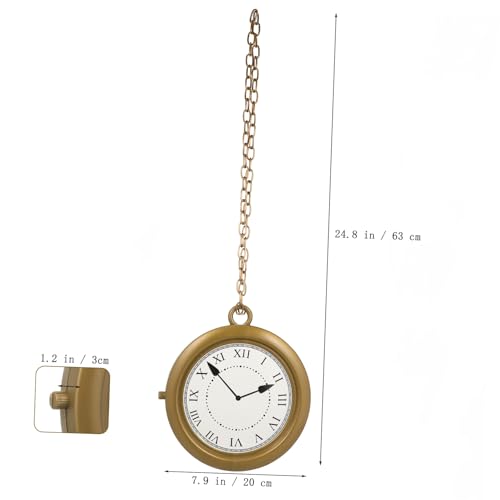 TOPPERFUN Goldene Uhrkette Halloween Party Deko Cosplay Accessoire Uhr Halskette Langlebig Sicher für Damen und Herren Geeignet von TOPPERFUN