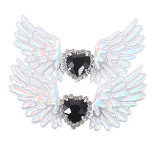 TOPPERFUN Gothic Engelsflügel Schuhclips mit Strass Silberne Schuhschmuck Flügel dekoration Langlebig für Stiefel Flats Cosplay Party Schuhe von TOPPERFUN