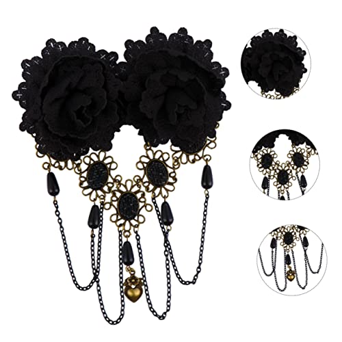 TOPPERFUN Gothic Haarspange mit Design für Halloween Haarschmuck für Cosplay Events und Partys Schwarz aus Gefertigt für Damen und Mädchen von TOPPERFUN