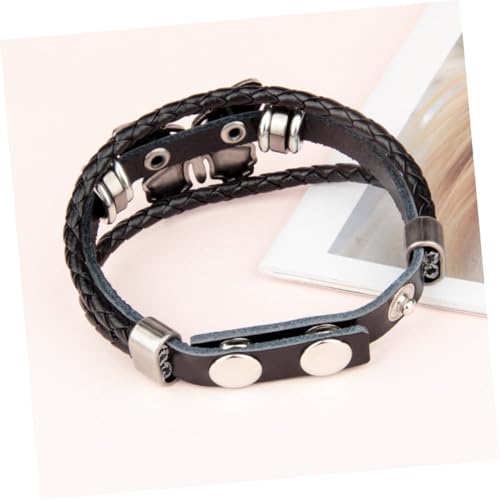 TOPPERFUN Gothic Punk Armband mit Schmetterlingsmotiv Verstellbares Unisex Cuff Wristband Mehrlagiges Rock Stil Handgelenkband für Männer und Frauen Langlebiges Modisches Accessoire von TOPPERFUN