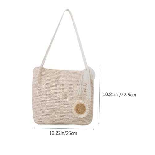 TOPPERFUN Große Geflochtene Strohtasche Damen Handtasche Sommer Strandtasche Leichte Umhängetasche Große Kapazität Vielseitig für Reisen Shopping Freizeit von TOPPERFUN