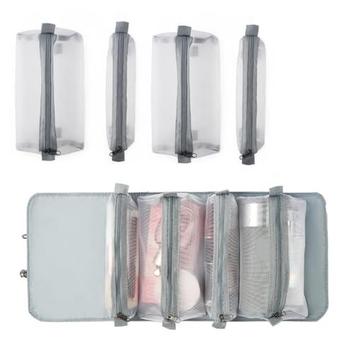 TOPPERFUN Kulturtasche Für Damen Reisetasche Für Toilettenartikel Große Kosmetiktasche Mit Mehreren Fächern Wasserabweisend Praktische Make up Organizer Tasche Für Reisen Rosa von TOPPERFUN