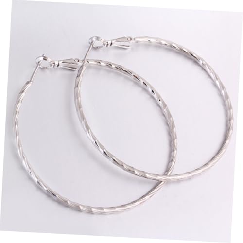 TOPPERFUN Große Runde Creolen Ohrringe Damen Silberfarben Schlicht Modisch Langlebig Alltags Festtags Schmuck Geschenkidee von TOPPERFUN