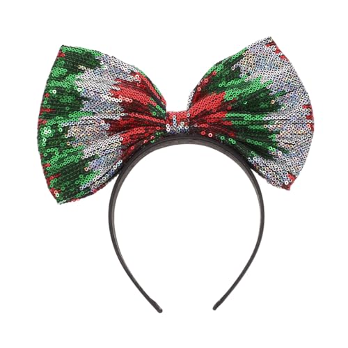 TOPPERFUN Großer Schleifen Haarreif mit Glitzer für Weihnachten Festliches Haarband für Weihnachtsfeiern Kostümierte Anlässe und Festliche Outfits Leicht und Bequem Sorgt für von TOPPERFUN