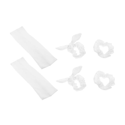 TOPPERFUN Haarband Für Mädchen 6 Stück Elastische Haargummis Mit Niedlichen Hasenohren Modischer Kopfschmuck Weiß Für Selbstgemacht Styling Und Haarschmuck Für Partys Und Alltag von TOPPERFUN