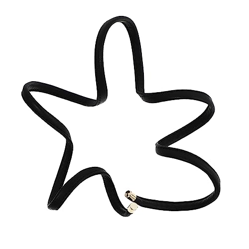 TOPPERFUN Haarband mit Verstellbarem Draht Elastischer Haargummi für Pferdeschwanzhalter Haar Accessoire für Mädchen Geeignet für Fitnessstudio und Urlaub PU Leder in Schwarz von TOPPERFUN