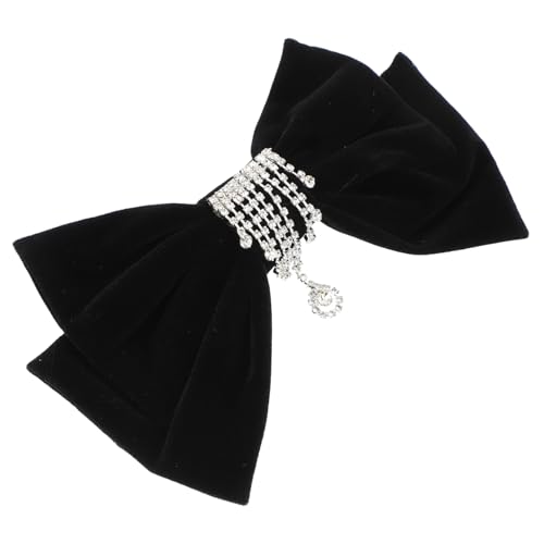 TOPPERFUN Haarklammer mit Vintage Strass und Samt Schleife Modischer Haarschmuck für Damen Fester bei Dickem und Dünnem Haar für Party Hochzeit und Alltag von TOPPERFUN