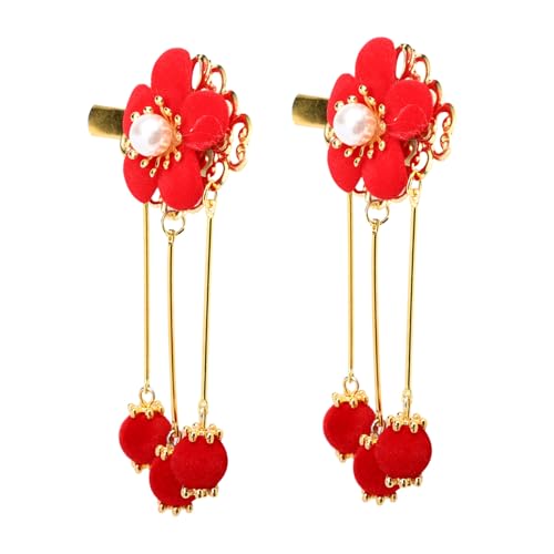 TOPPERFUN Haarspangen Blumen Quaste Haarschmuck Chinesischer Stil Retro Haarclips für Mädchen Schulfeiern Party Zubehör Langlebig und Sicher von TOPPERFUN