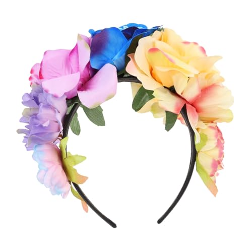 TOPPERFUN Halloween Haarband mit Realistischer Rosenblüte Leichtes Bequemes Party Haarzubehör für Damen für Halloween Karneval und Cosplay Stilvolles Stirnband in Gelb von TOPPERFUN
