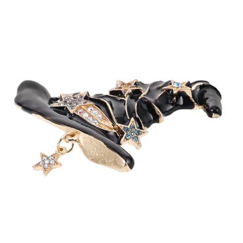 TOPPERFUN Halloween Hexenhut Brosche mit Strasssteinen Accessoires für Damen und Herren für Partys und Festliche Anlässe Funkelnde Details Robuste Legierung von TOPPERFUN